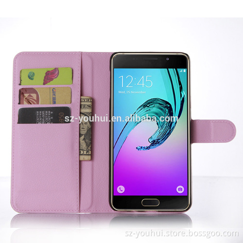 HOT SELLING Luxury Case for Samsung GALAXY A9 PU Lichee Leather Flip Cover with Wallet